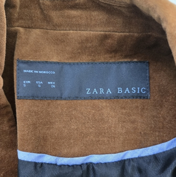 Zara Women's Velour Blazer Brown - Picture 4 of 4